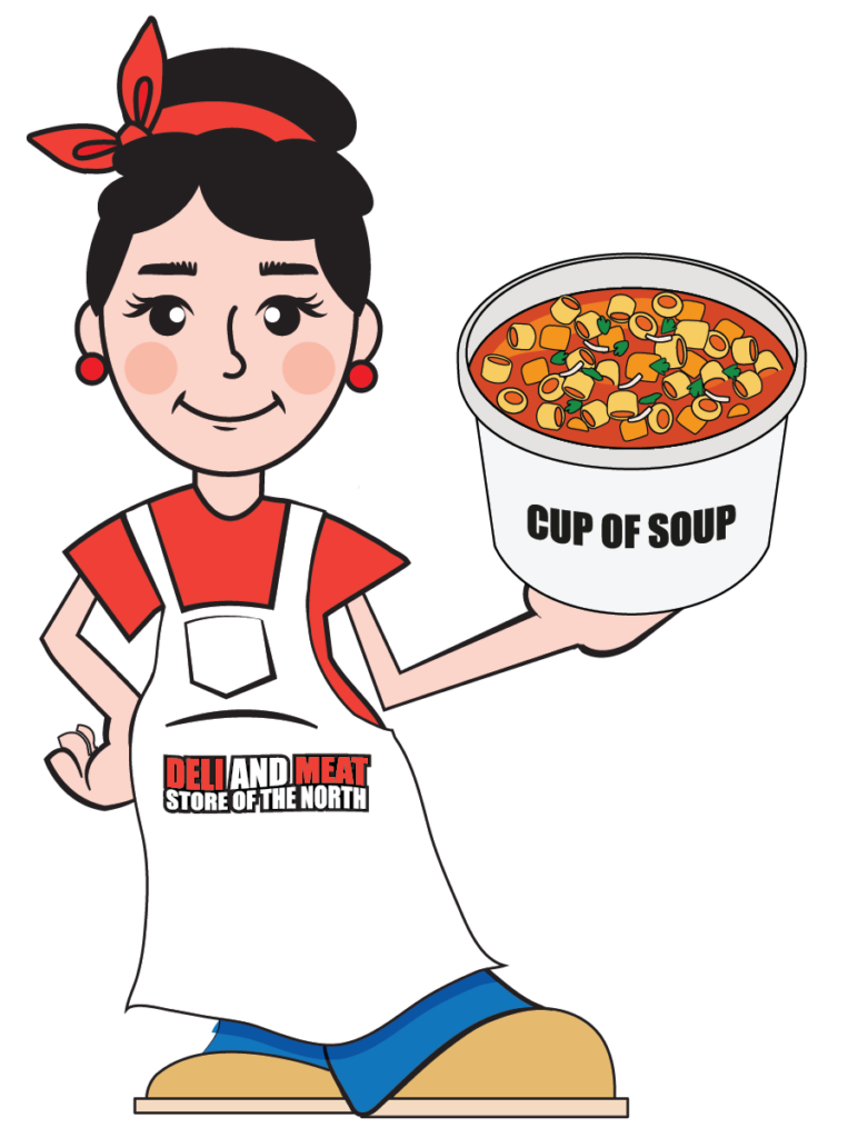 employee holding soup