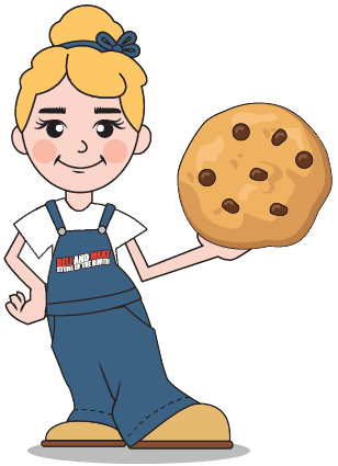 deli and meat store character holding cookie